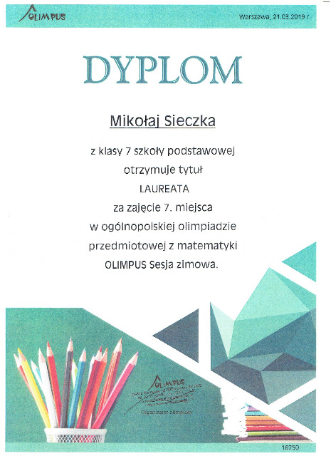 Ogólnopolska Olimpiada Przedmiotowa z Matematyki OLIMPUS 21.03.2019 - Obrazek 2
